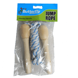 BUTTERFLY JUMP ROPE WOODEN HANDLE