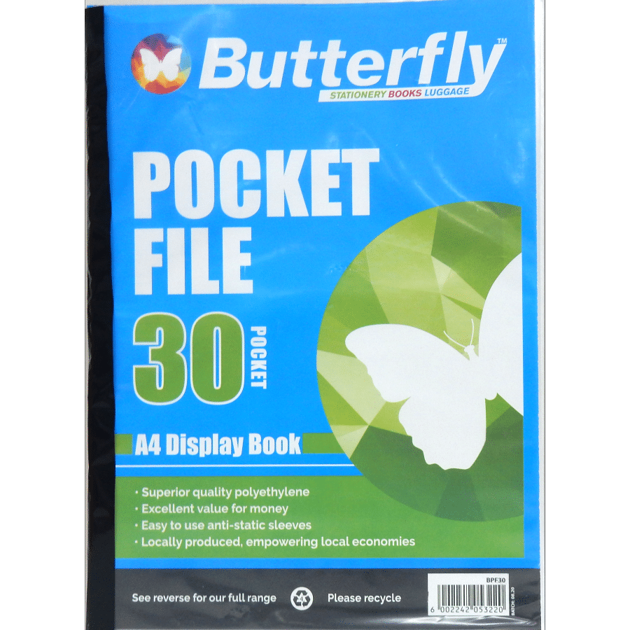 BUTTERFLY POCKET FILE A4 30PG