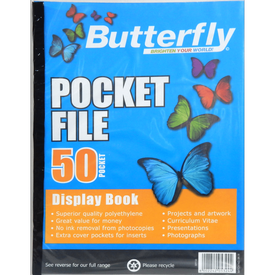 BUTTERFLY POCKET FILE A4 50PG