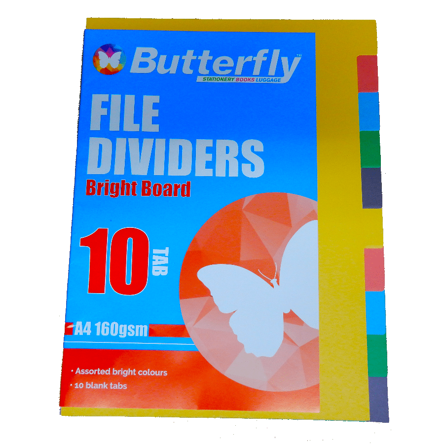 FILE DIVIDERS BRIGHT BOARD 10TAB MANILLA