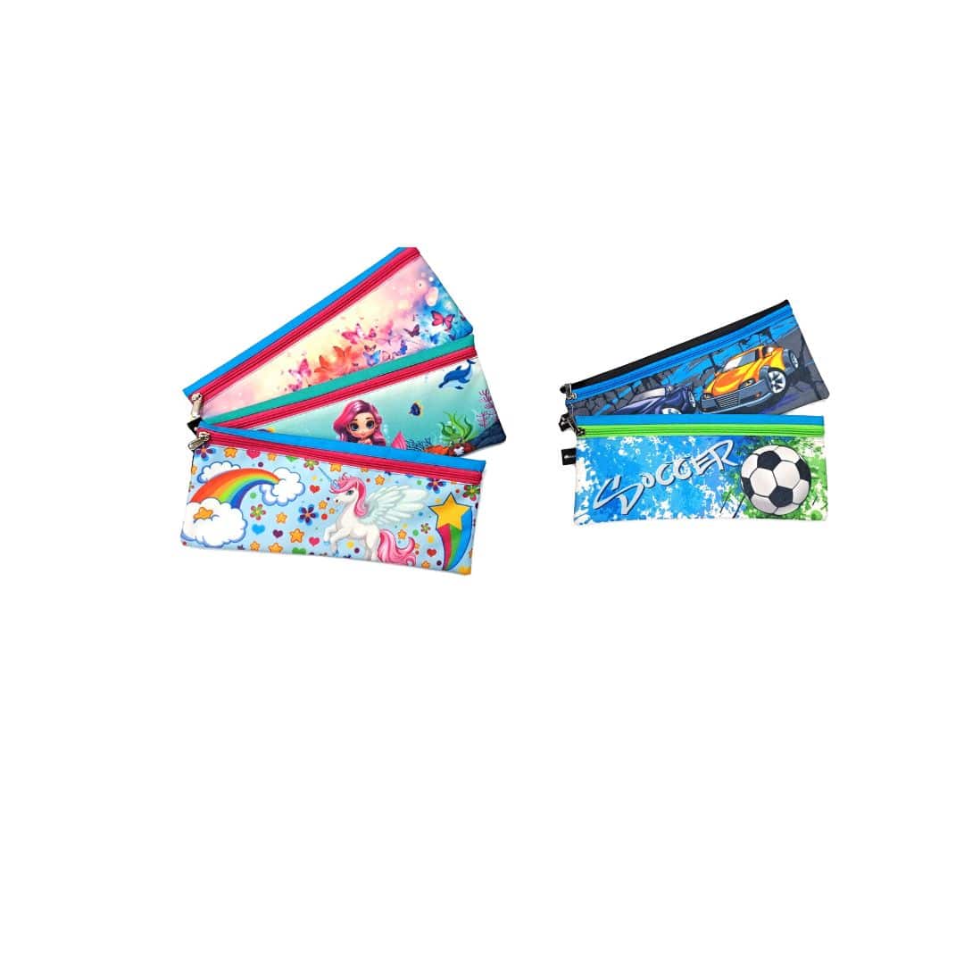 TREFOIL PRINT PENCIL BAG 33CM ASSORTED BOYS & GIRLS DESIGNS