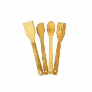 WOODEN CUTLERY SET 4PCS