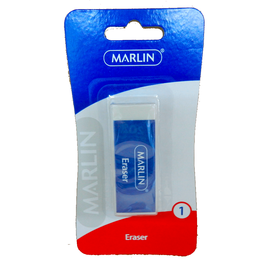 MARLIN ERASER BLISTERCARD 1S