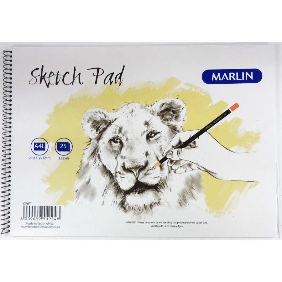 MARLIN SKETCH PAD A4L SIDE SPIRAL 24PGS