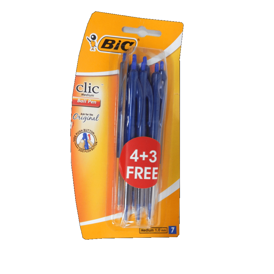 BIC CLICK MED PENS BLUE 4 PLUS 3