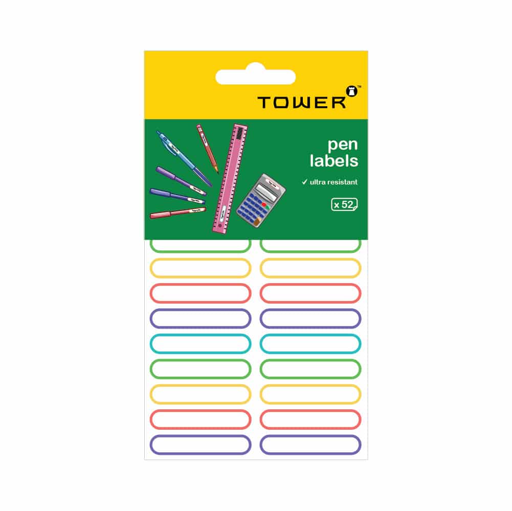 TOWER ULTRA RESISTANT PEN LABELS 52`S