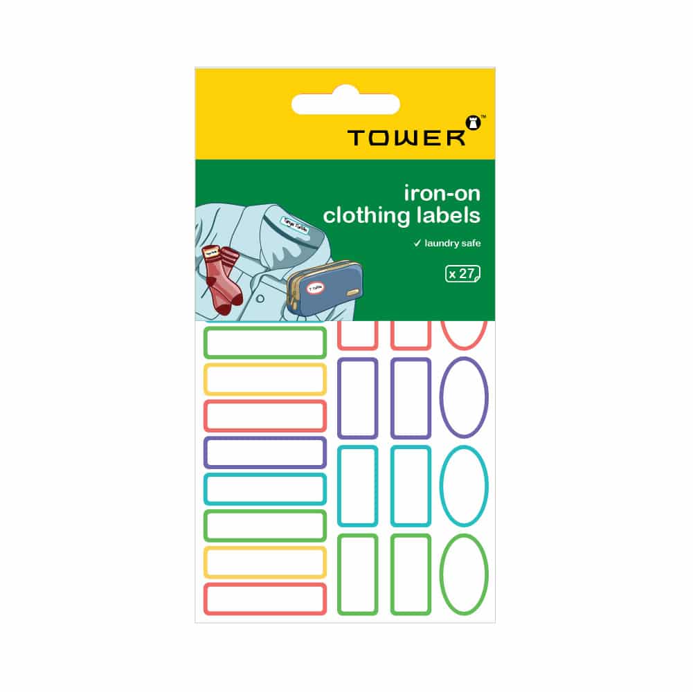 TOWER IRON-ON CLOTHING LABELS 27`S