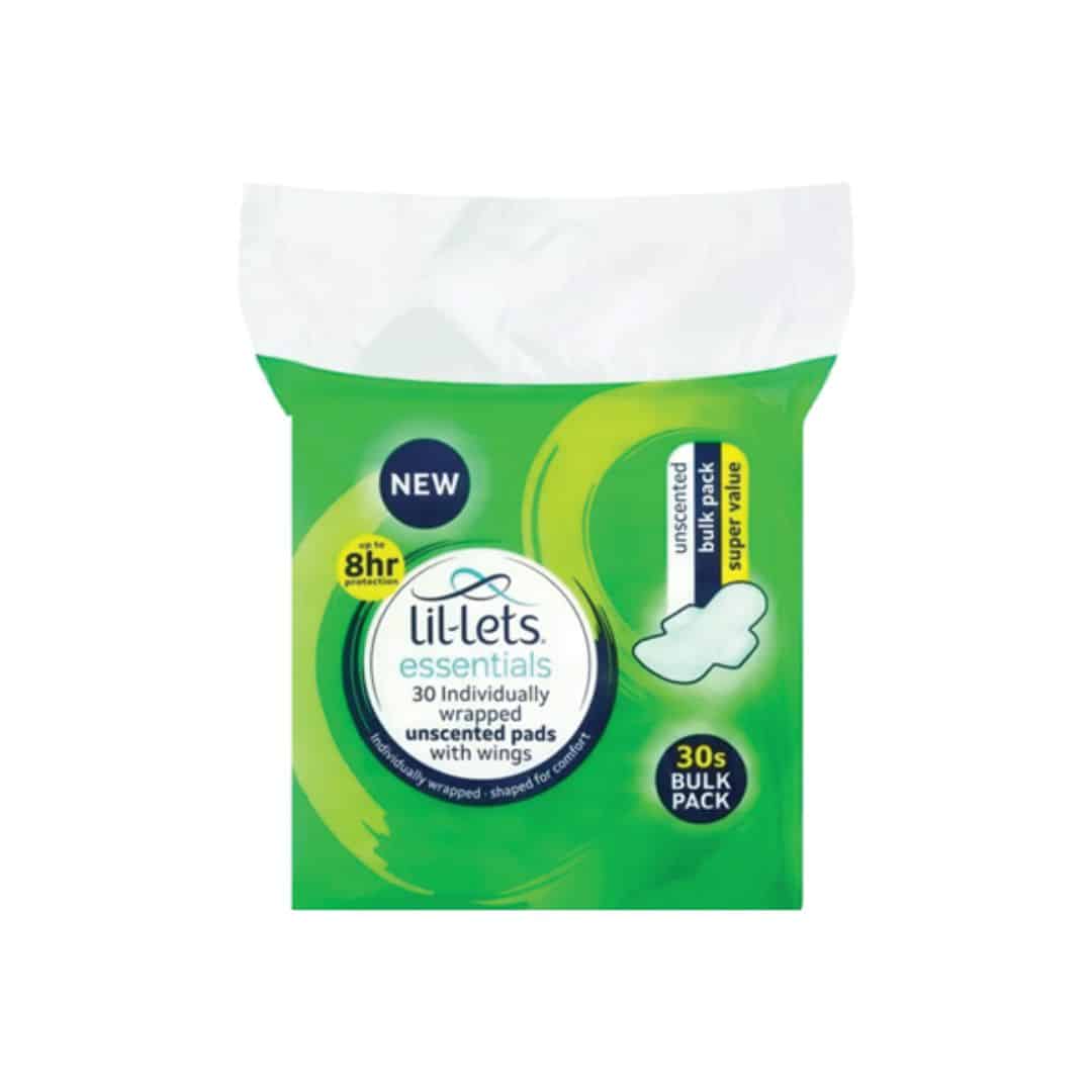 LILETS ESSENTIAL PADS UNSCENTED 30`S BULK PACK
