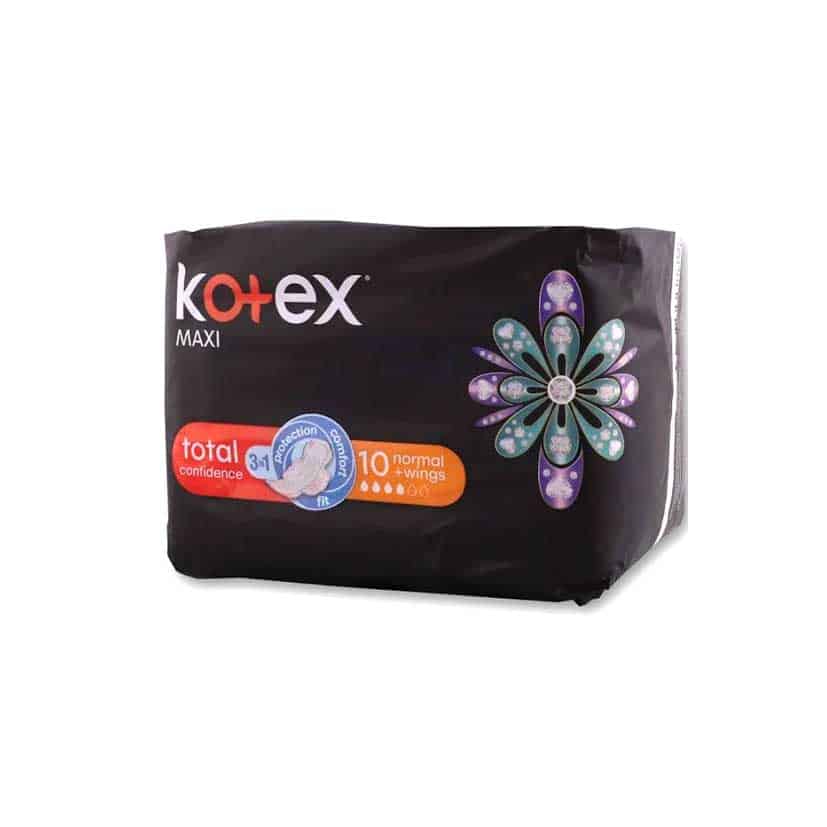 KOTEX MAXI 10 TOTAL CONFIDENCE NORMAL WINGS