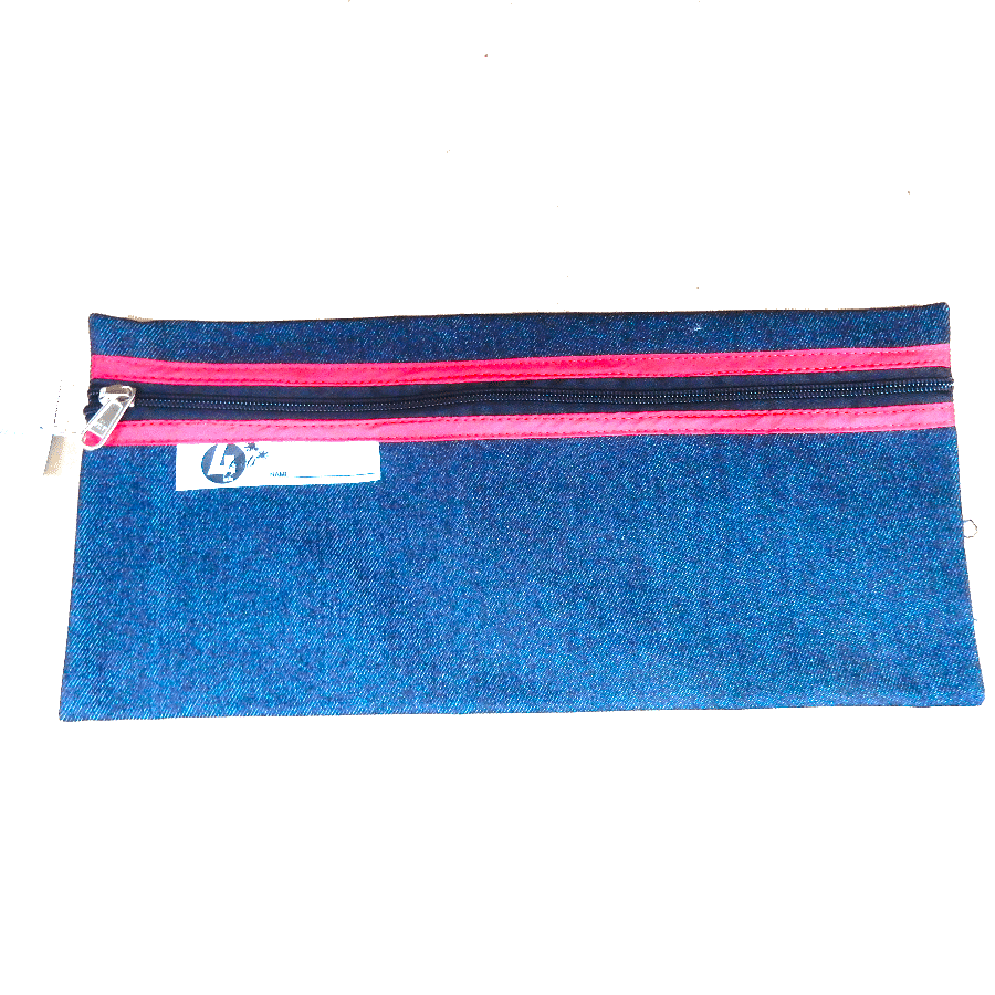 4KIDS SCHOOL PENCIL BAG DENIM RED 33CM