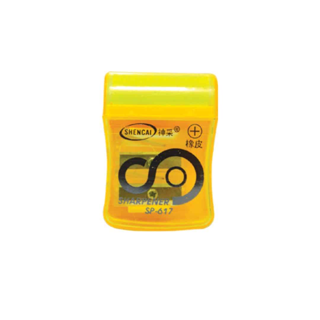 DOUBLE HOLE SHARPNER WITH ERASER SQUARE