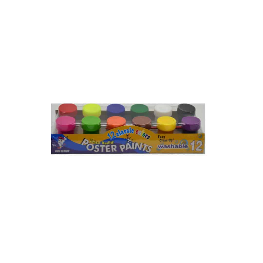 PAINT POSTER COLOR^12 COLORS N BRUSH 20ML