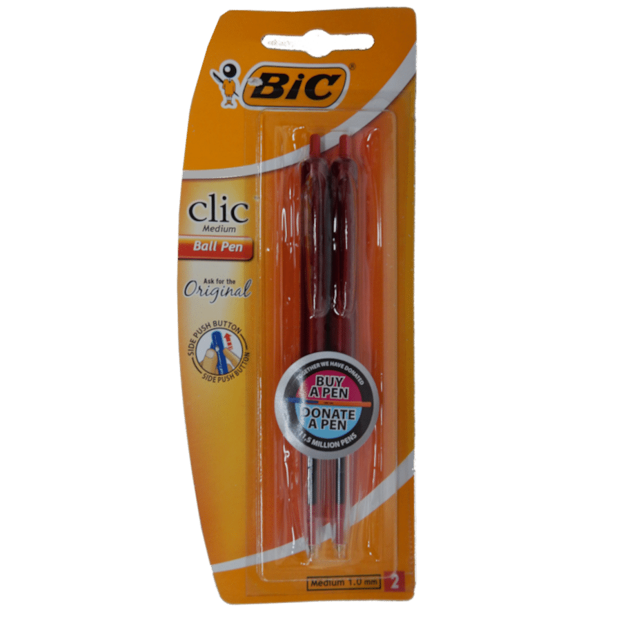 BIC CLIC MEDIUM PENS RED