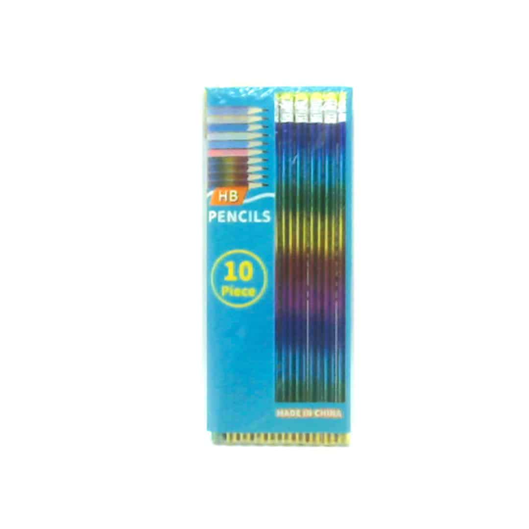 PENCIL SET WOODEN METALLIC COLOURS 10PK
