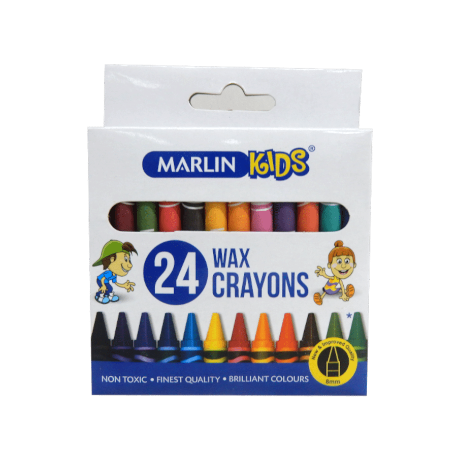 MARLIN WAX CRAYONS 8MM 24PK