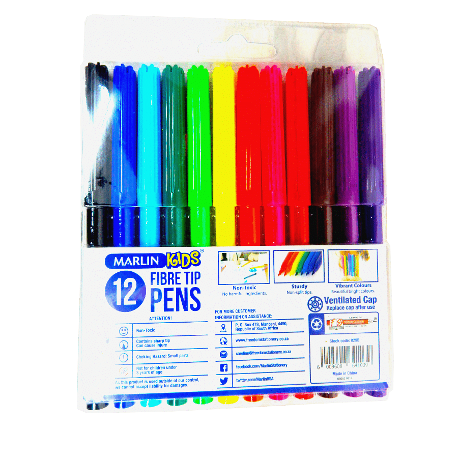 MAR FIBRE TIPS PENS 12PK 029B
