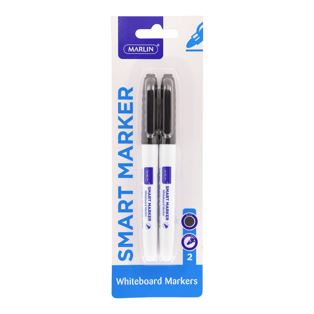 MARLIN SMART SLIM WHITE BOARD MARKER 2PK