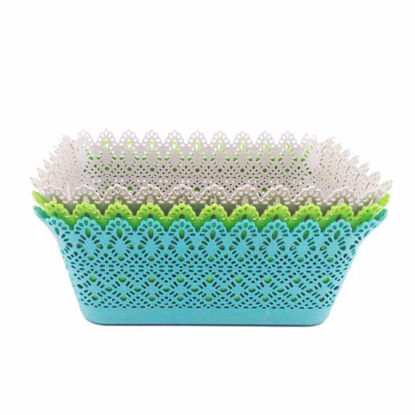 RECTANGULAR PATTERNED BASKET