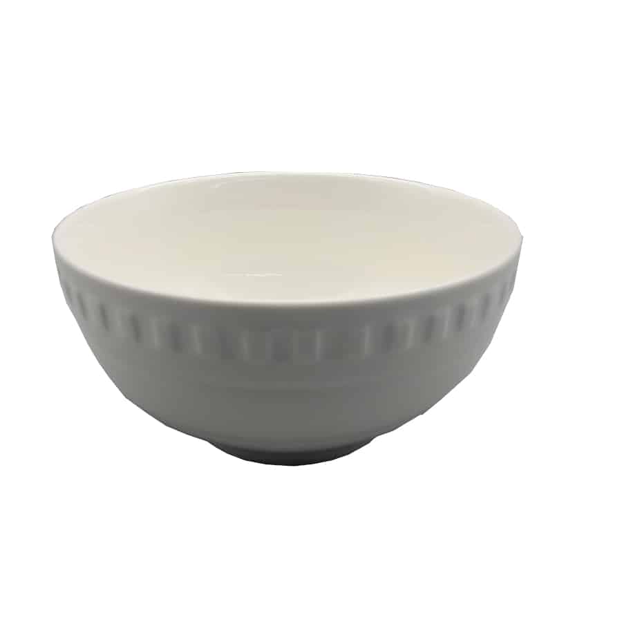 BOWL 4.8INCH WHITE EMBOSSED