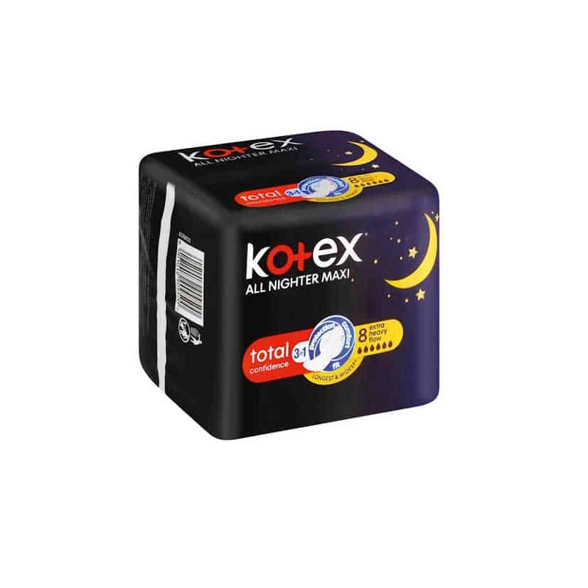 KOTEX ALL NIGHTER MAXI PADS 8S