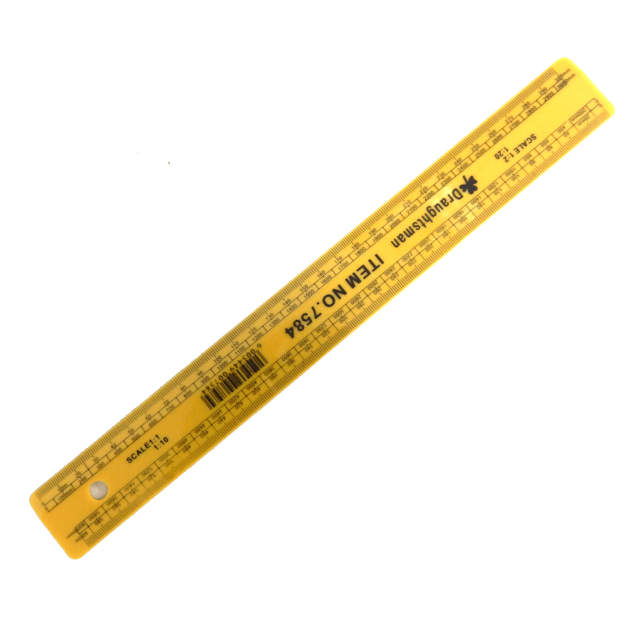 DRAUGHTSMAN RULER SCALE FLAT DATEC7584