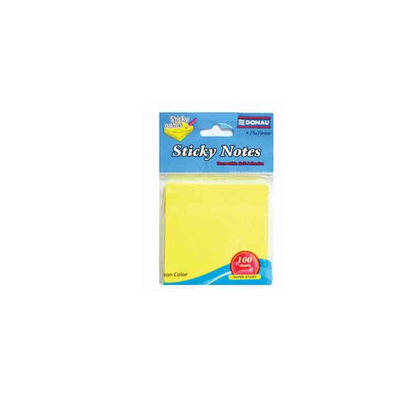DONUA STICKY NOTE PAD NEON YELLOW 100SHEETS