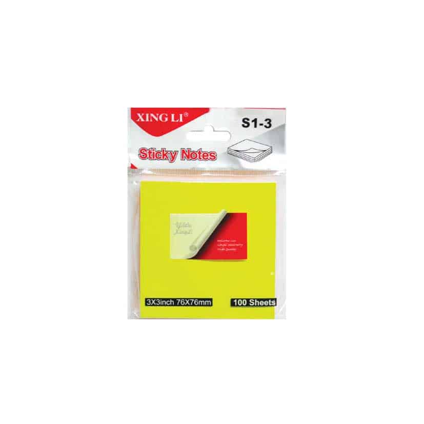 STICKY NOTES 76MM X 76MM - 3INCH X 3INCH - 100SHEETS 5COLOURS
