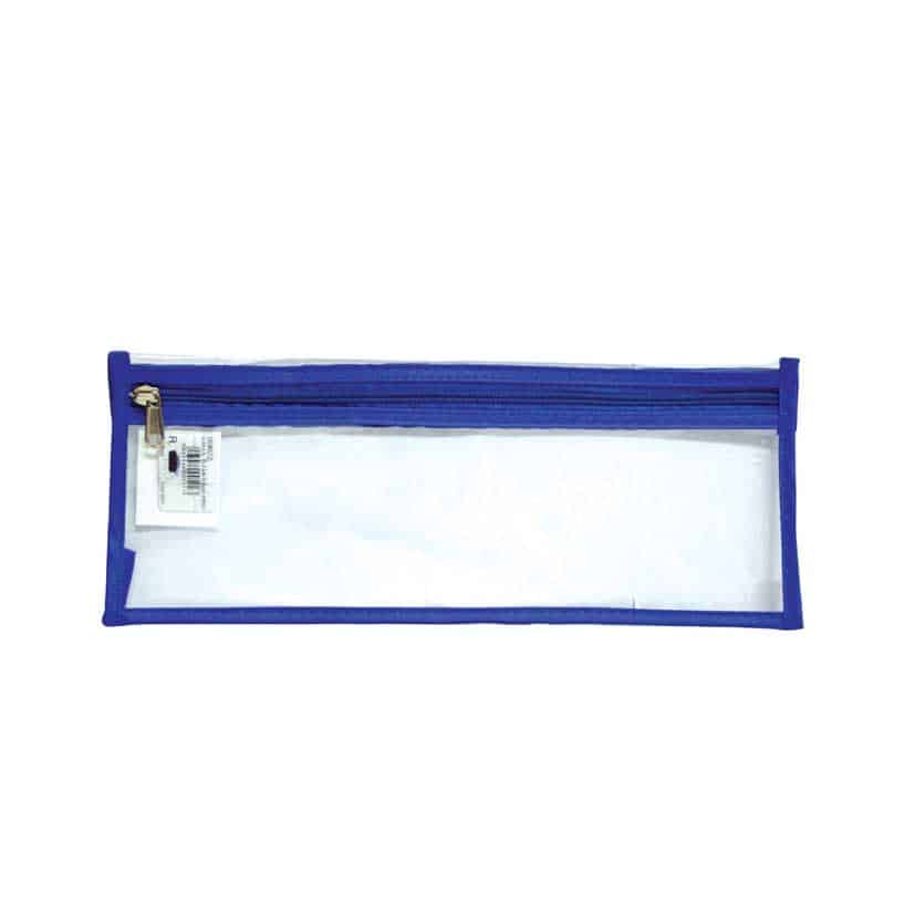 4KIDS CLEAR EXAM PENCIL BAG BLUE 33CM