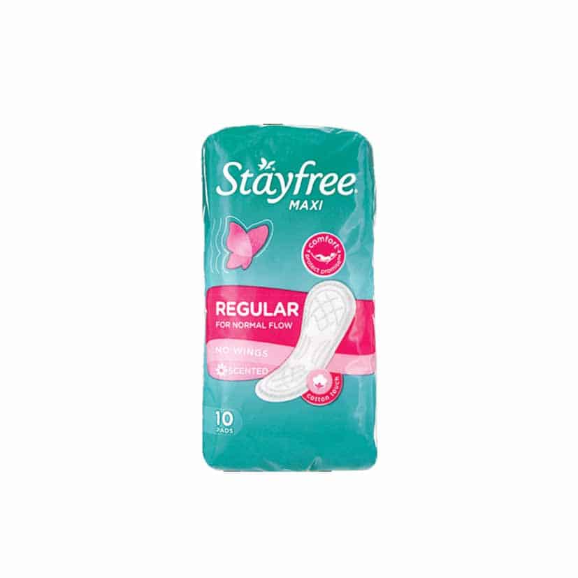 STAYFREE MAXI REGULAR SCENTED PADS NO WINGS 10S