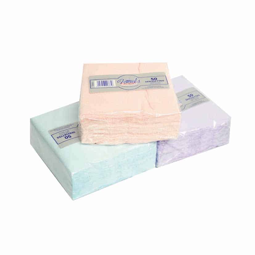 SERVIETTES PASTEL COLOURS 50PK