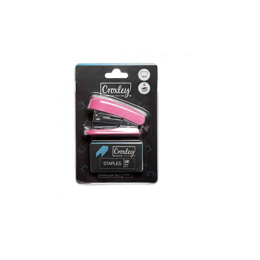 CROXLEY MINI STAPLER PINK