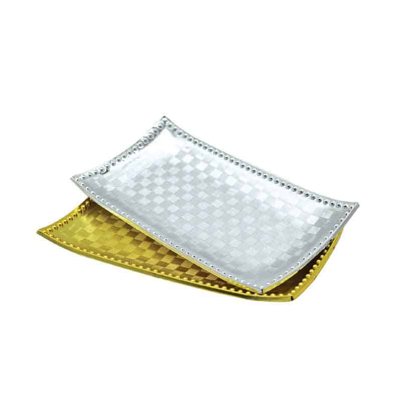 PLASTIC DIWALI PLATES 22 X 11.5 X 1CM