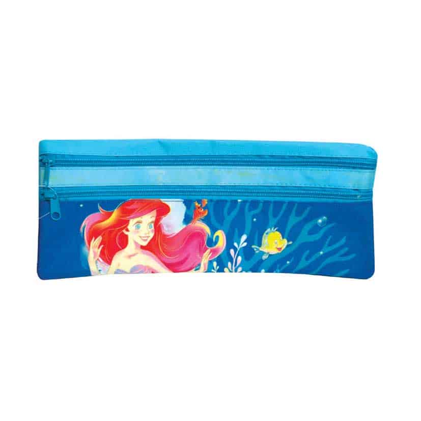LITTLE MERMAID PENCIL BAG WITH FRONT COMPARTMENT 2-ZIP