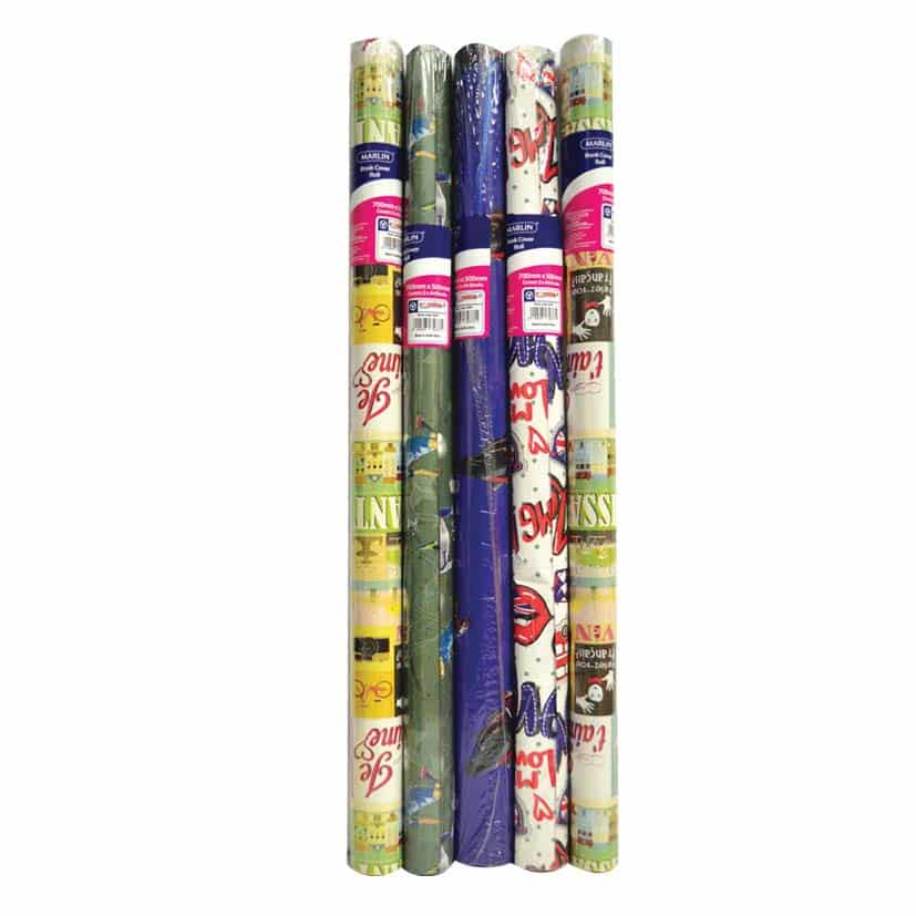 MARLIN ROLL BOOK COVERS ASSTD DESIGNS 700MMX500MM