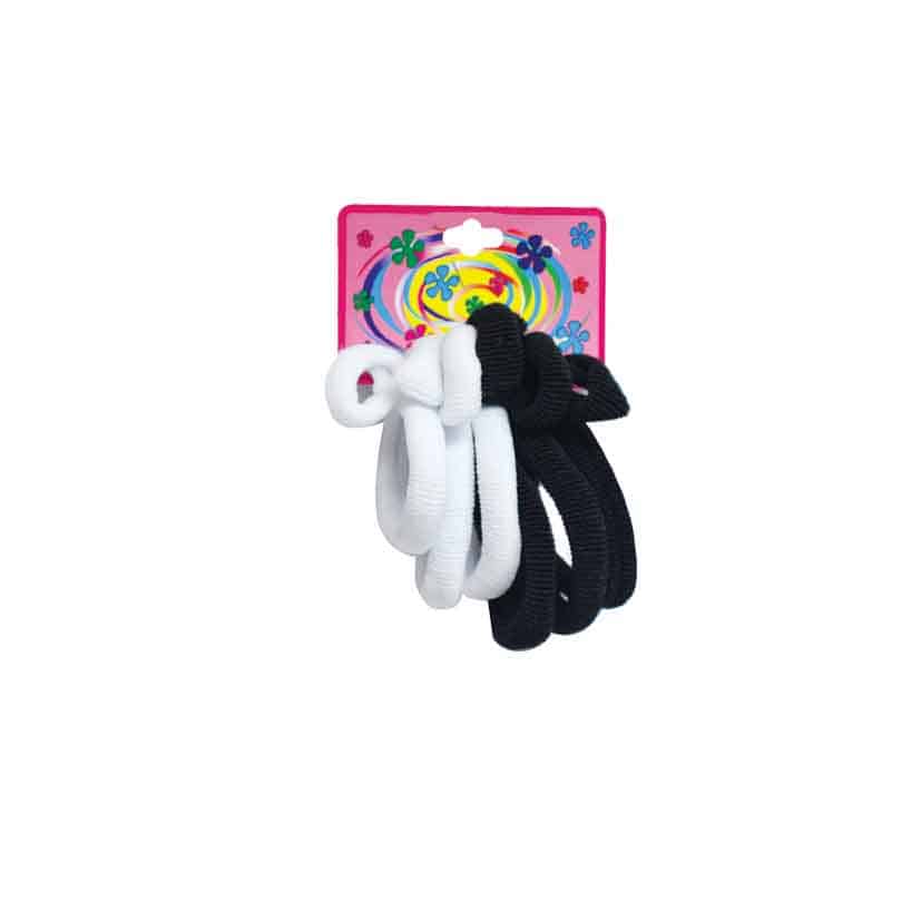 HAIR BAND BLACK AND WHITE ADULT AND KIDDIES 12PK
