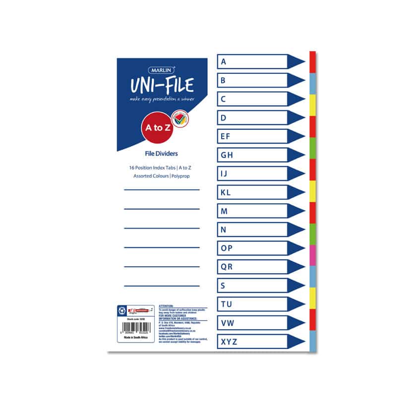 MARLIN FILE DIVIDERS A-Z