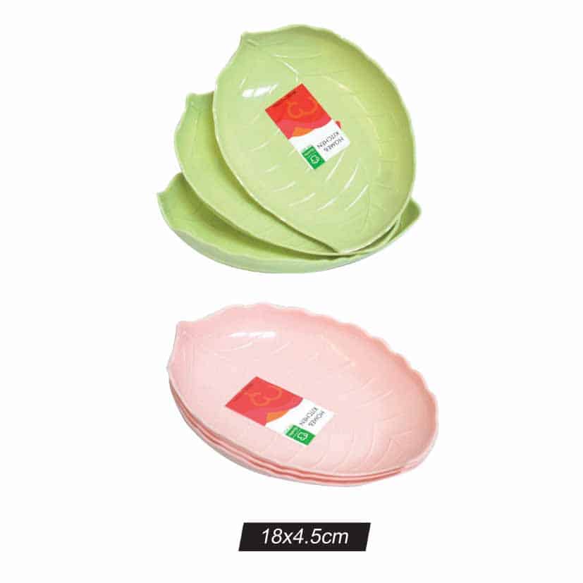 PLATE PLASTIC FRUIT PLATE 3PC 20.5CM X 14.5CM X 3.5CM