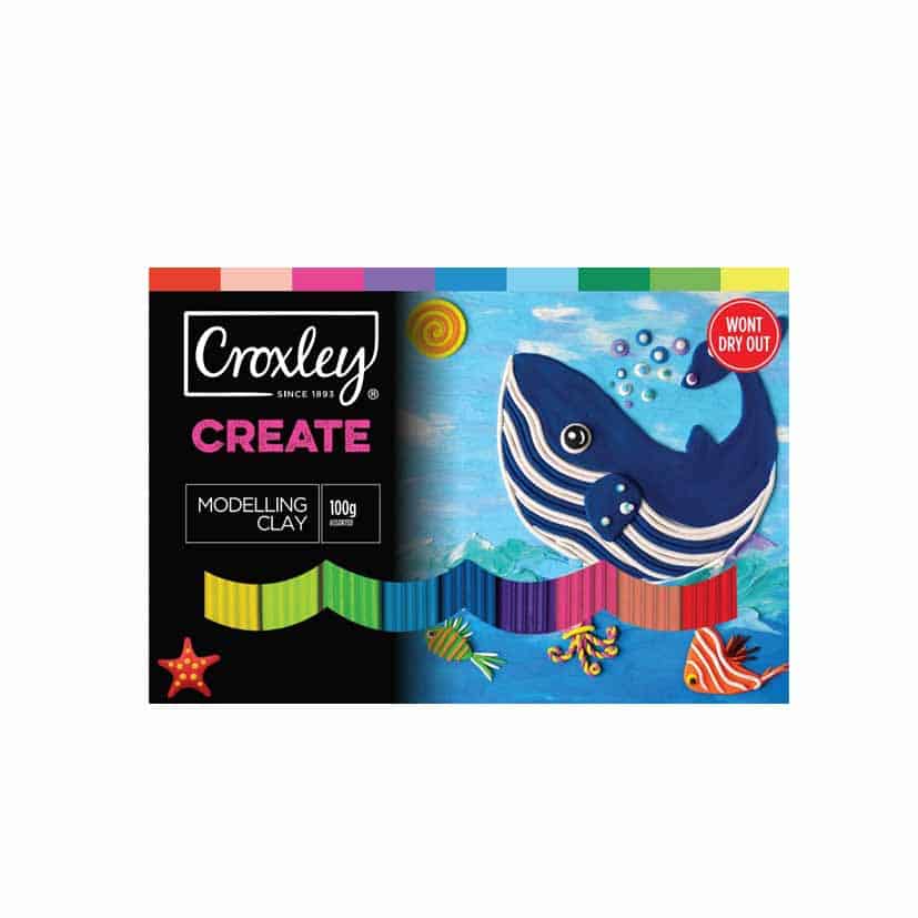 CROXLEY CREATE MODELLING CLAY 100G ASSORTED