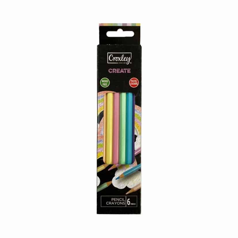 CROXLEY CREATE PASTEL WOODFREE COLOUR PENCILS 6s