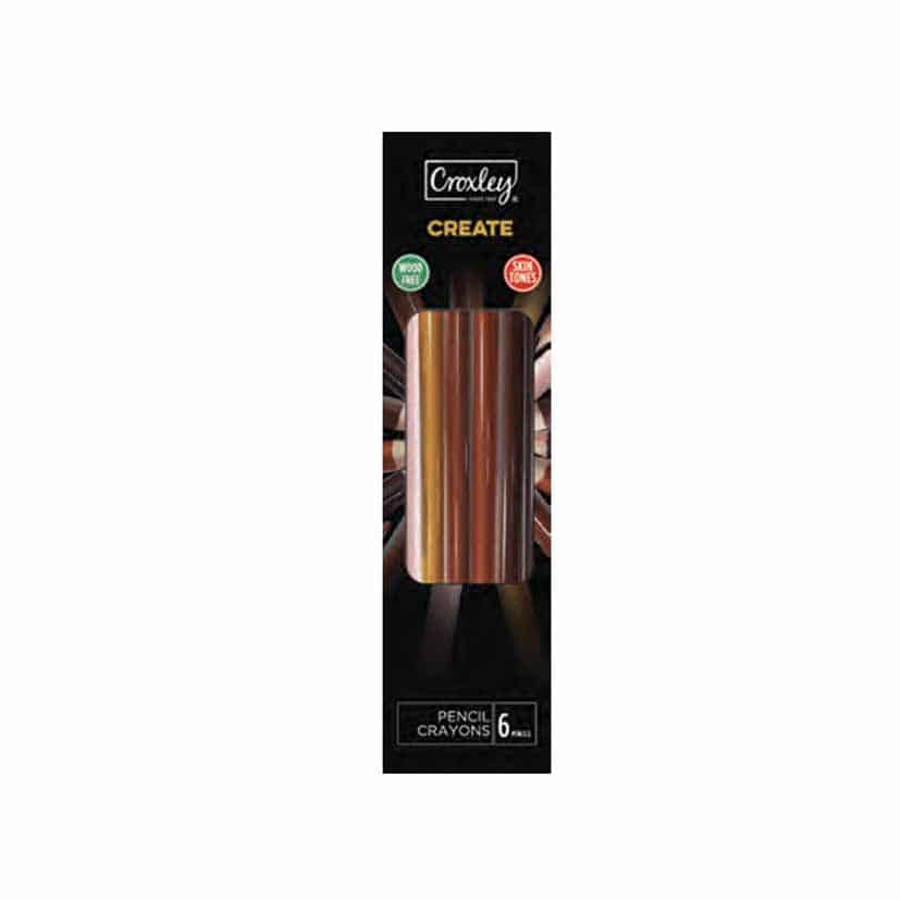 CROXLEY CREATE SKIN TONE WOODFREE COLOUR PENCILS 6s
