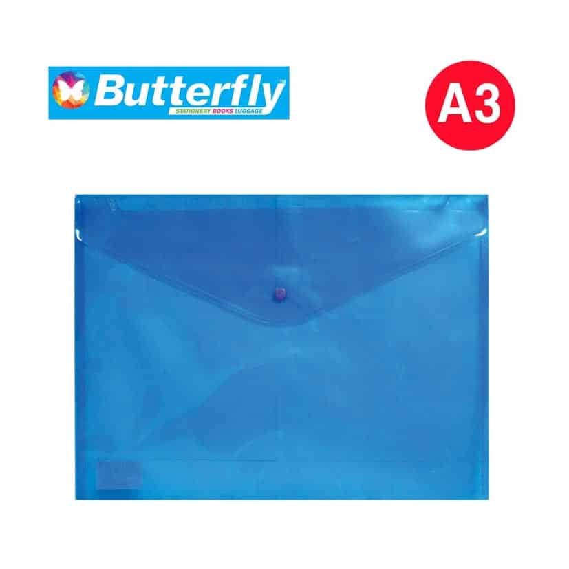 BUTTERFLY A3 CARRY FOLDERS 160MIC-BLUE