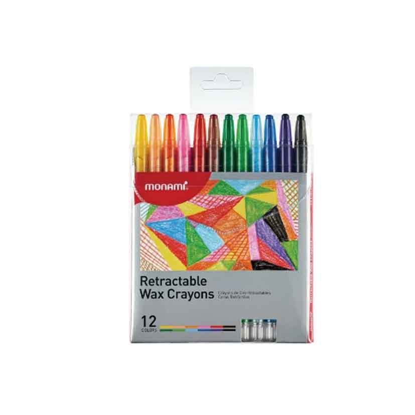 MONAMI CRAYONS 12P RETRACTABLE