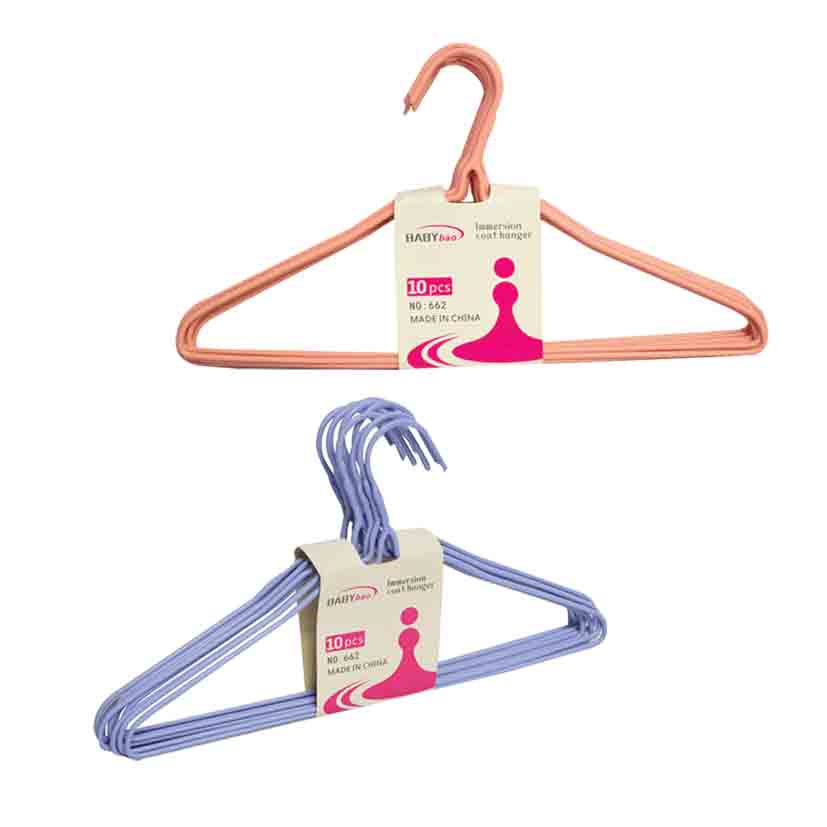 WIRE HANGER PINK/BLUE COLOURS 10PK 40CM