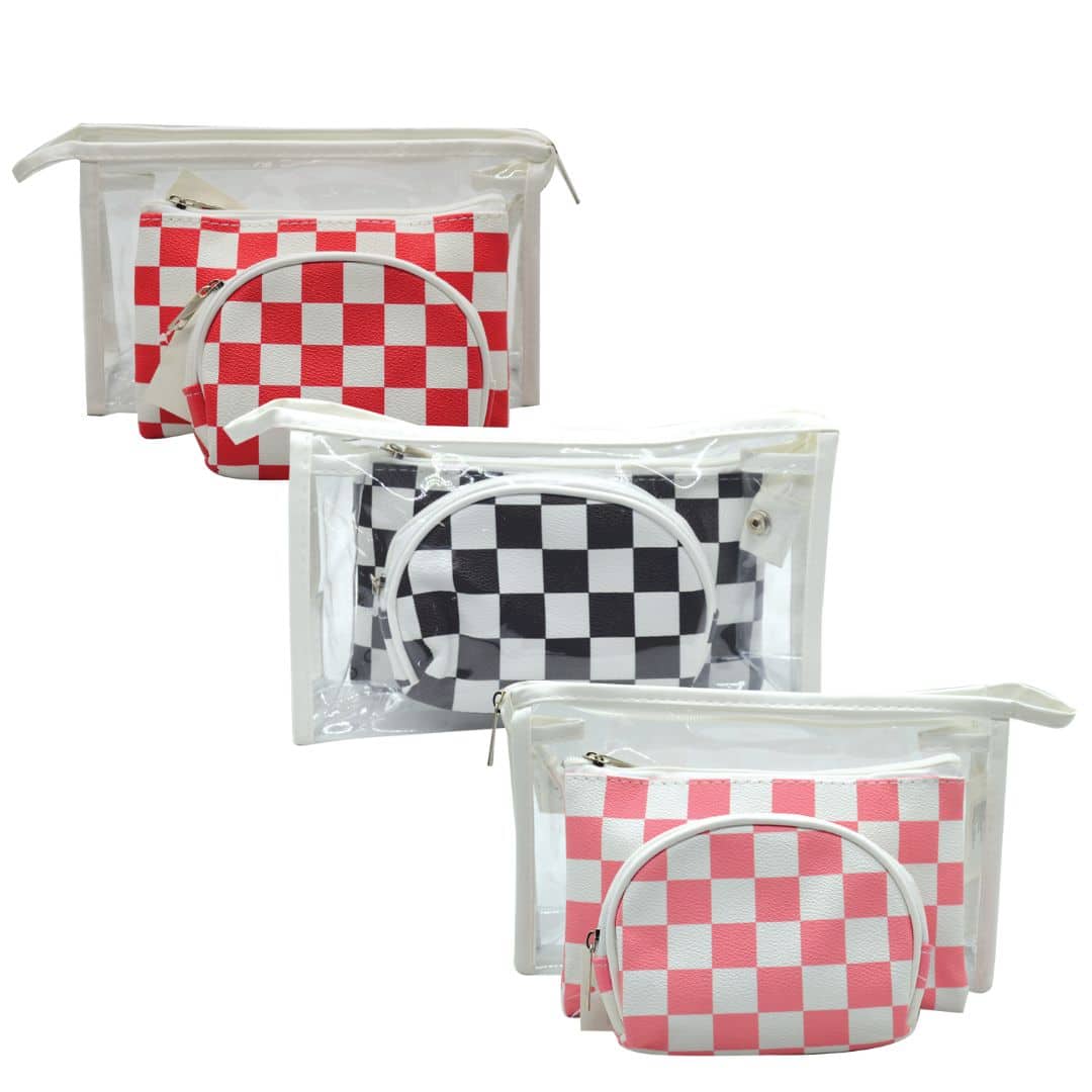 COSMETIC BAG CHECK 3 PC