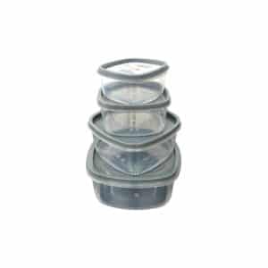 SQUARE CONTANER SOLID COLOUR 4PCS